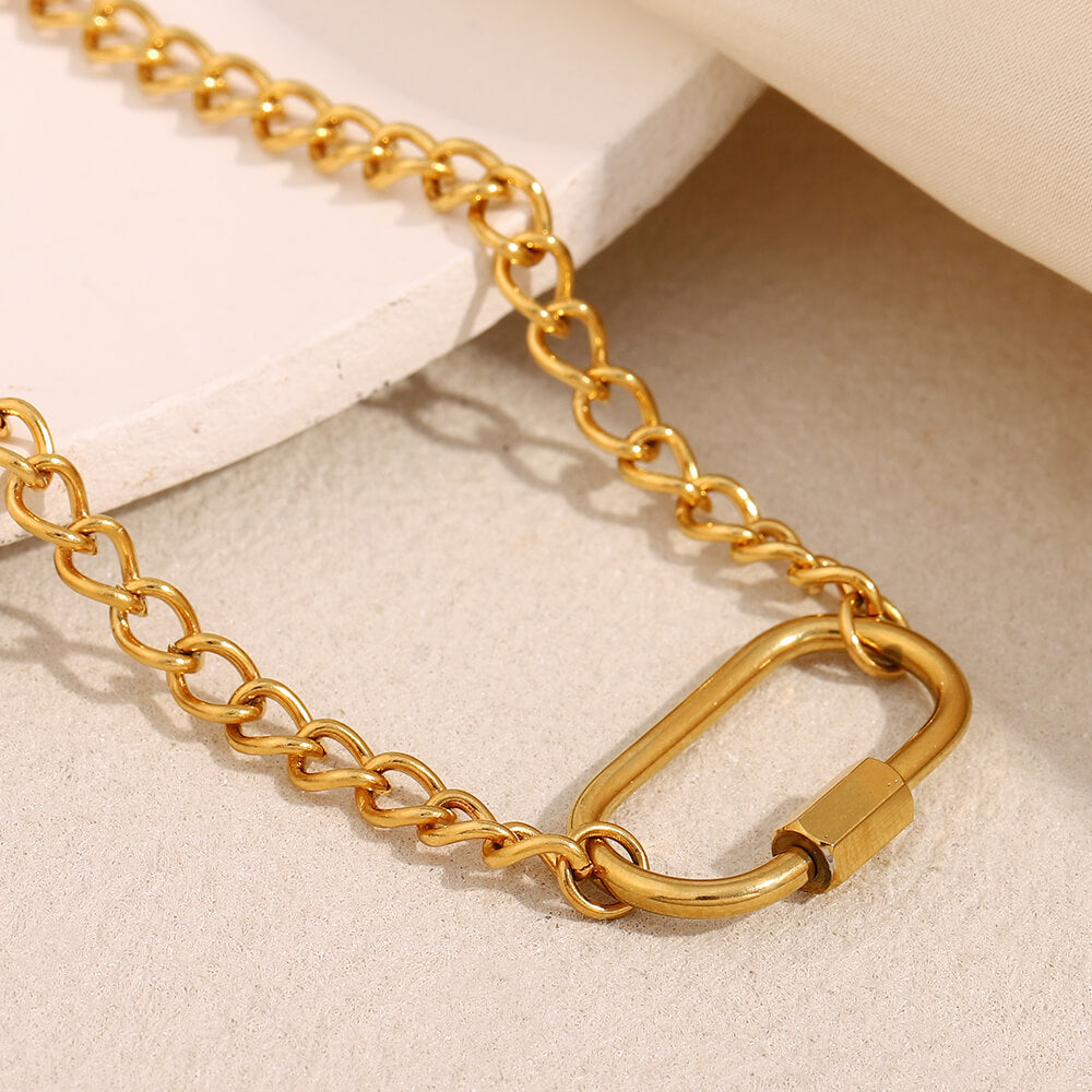 Carabiner Style Pendant Necklace.