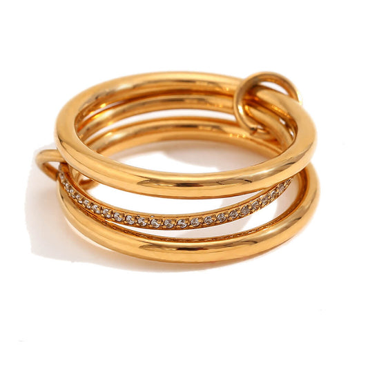 Gold Stacking Ring Set Style 1.
