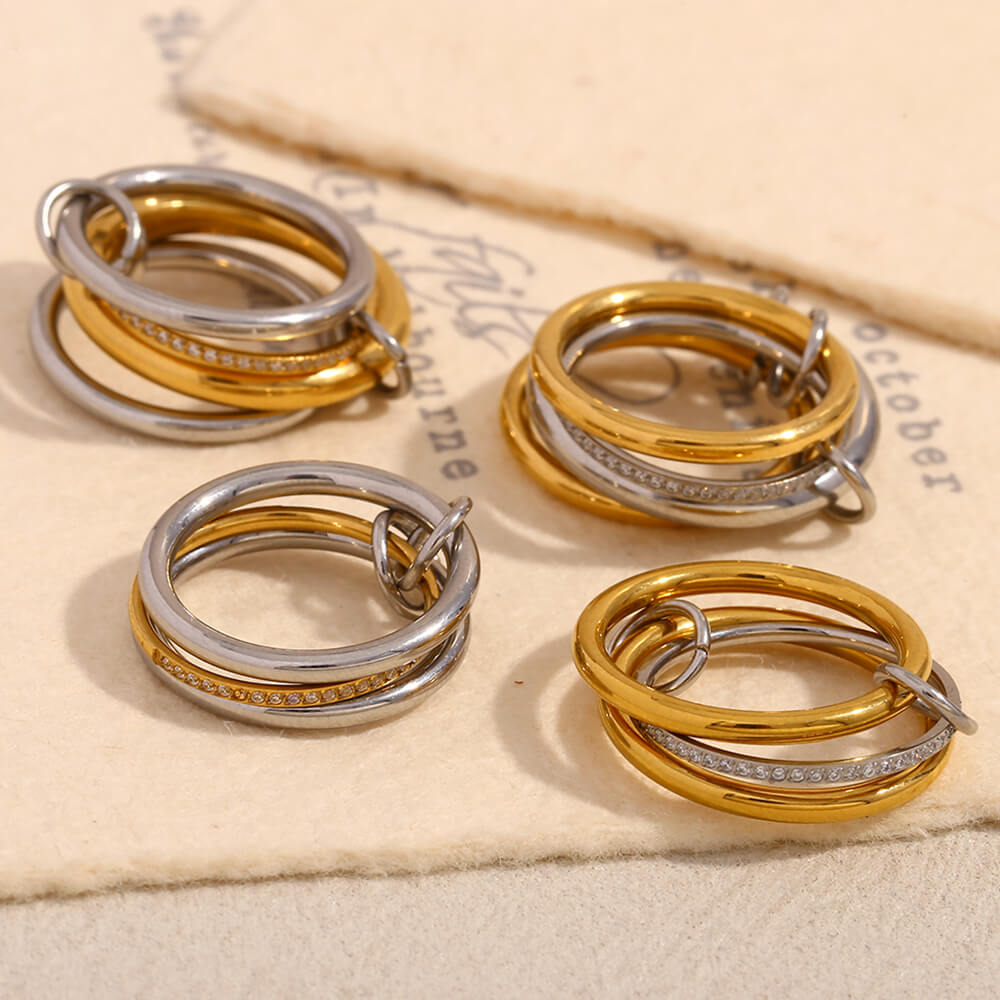 Gold and silver Stacking Ring Sets.