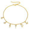 Custom Crystal Name Anklet