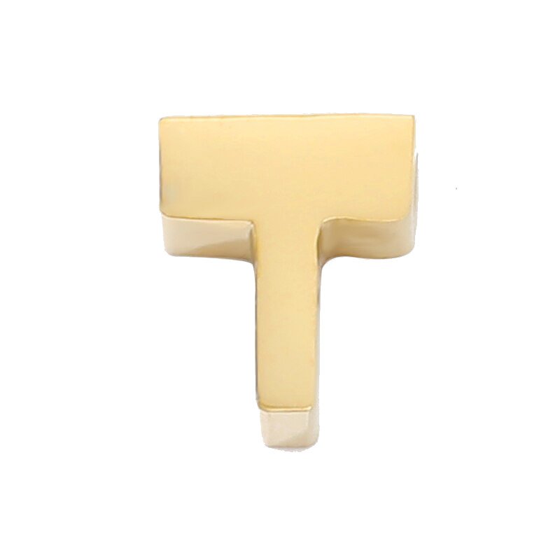 Gold Letter Charm T.