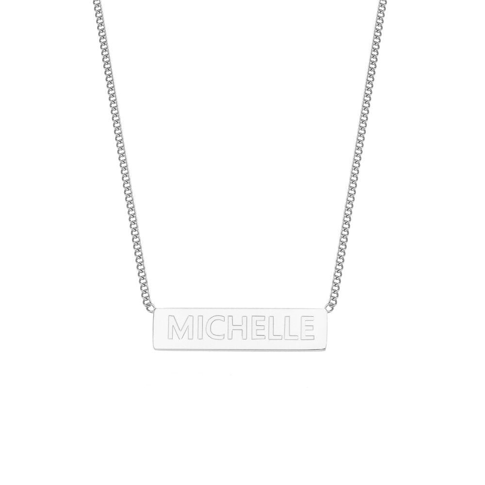 Silver Custom Name Plate Necklace.
