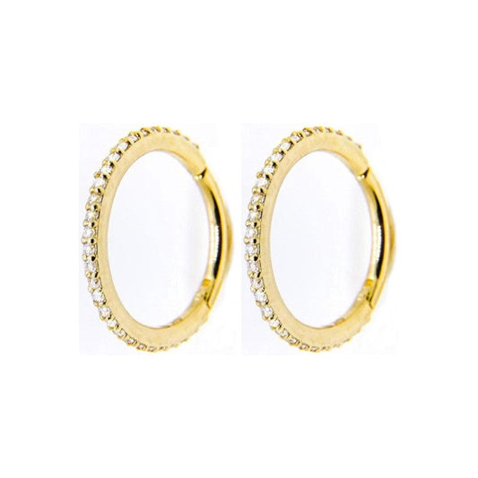 Gold CZ Pave Cartilage Hoops.