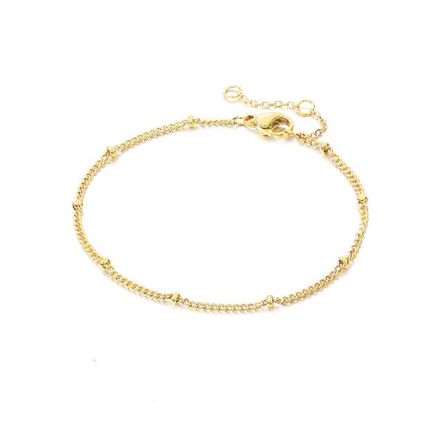 Gold Minimal Satellite Chain Bracelet.
