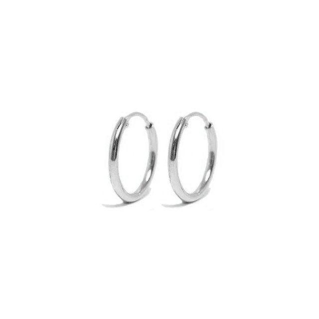 Silver Modern Hoop Earrings in 16mm.
