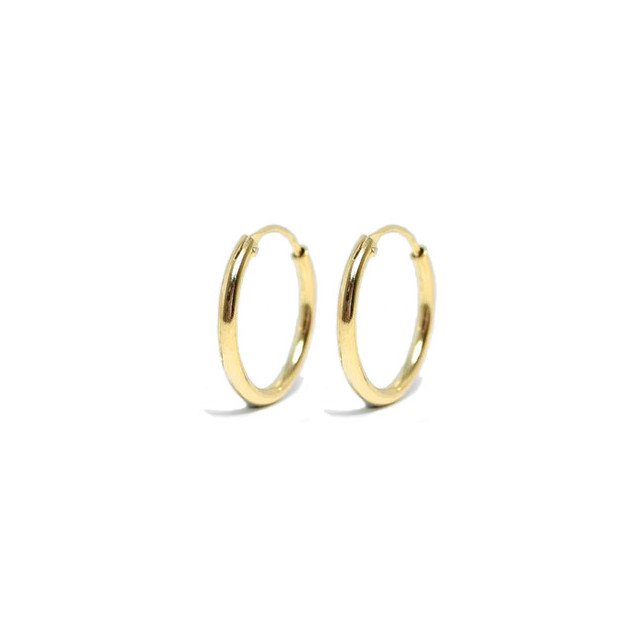 Gold Modern Hoop Earrings in 16mm.