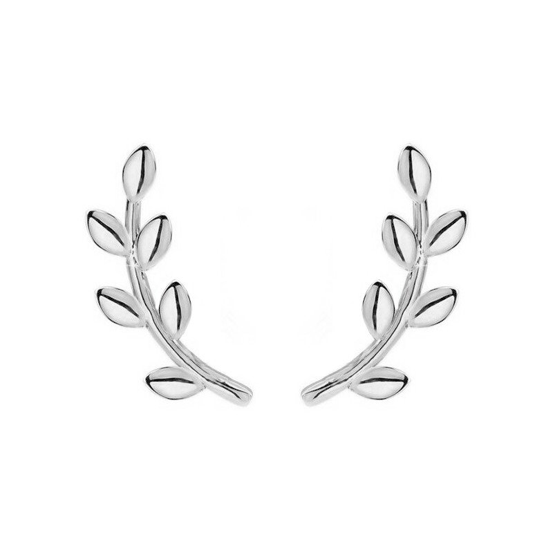 Silver Olive Branch Studs.
