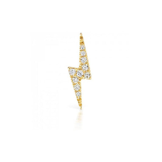 Gold Pave Lightning Bolt Cartilage Stud.