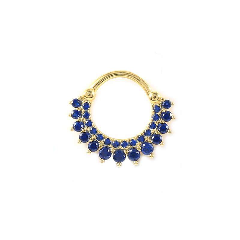 Sadiki CZ Crown Cartilage Hoop in Blue.