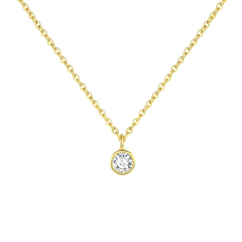 Short Gold CZ Necklace.