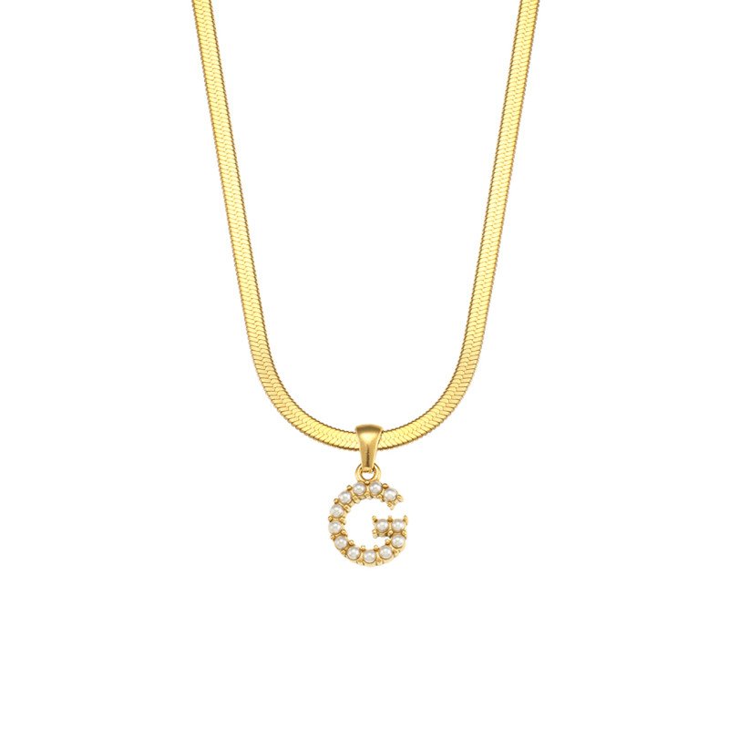 Letter G Pearl Initial Necklace