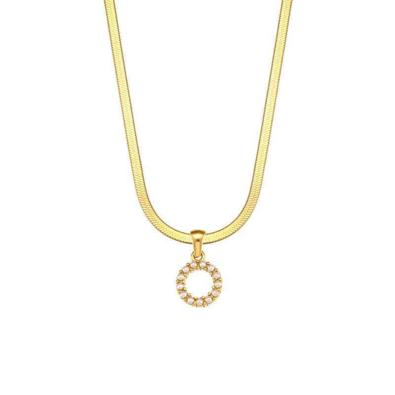 Letter O Pearl Initial Necklace