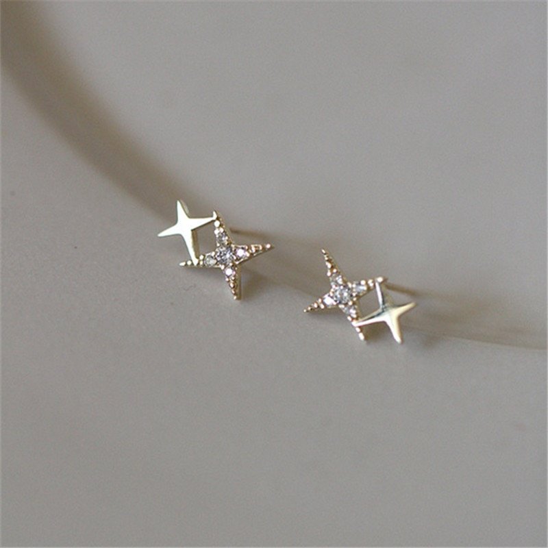 Closeup of the Sparkle Star Stud Earrings.