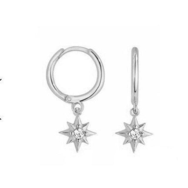 Star CZ Huggies in silver.